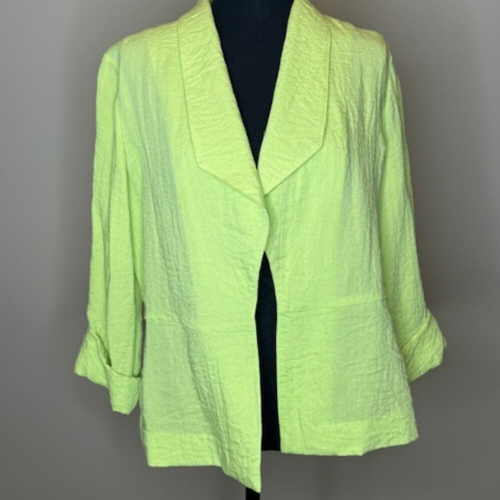 Chicos Green Jacket - rayon/nylon, Size 1 - excellent condition